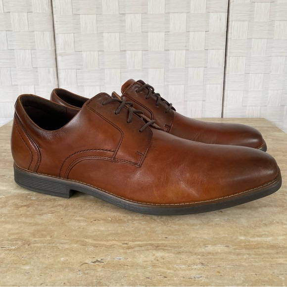 Rockport Men's Leather Trutech Slayter Plain Toe Shoes Brown Size 13 M Lace Up - Picture 2 of 10